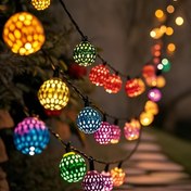Resim Morokko Topu Güneş Enerjili Işıklı Zincir - 30/20 LED, Çok Renkli Morokko Peri Işıkları, IPX4 Güneş Enerjili Dış Mekan Aydınlatması, Ev Yatak Odası Dekoru, Bahçe Çiti Veranda Avlu için İdeal Anneler Günü ve Noel Partisi 