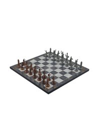 Resim Gifthome Metal Satranç Takımı-seti orta yunan antik gri Mermer De 