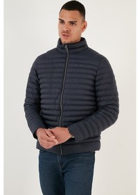 Resim Buratti Su Itici Slim Fit Cepli Dik Yaka Şişme Erkek Mont 649010 Lacivert 