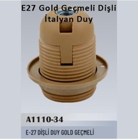 Resim 10 Adet E27 Gold Geçmeli Dişli İtalyan Duy 