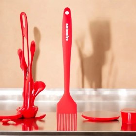 Resim Silicolife Silikon Küçük Fırça | Yumurta Fırçası-Kırmızı 