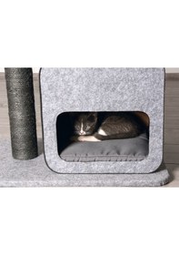 Resim Karlıe Kedi Tırmalama+ev Flavıe Gri 60x40x77cm 