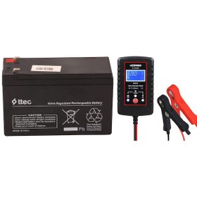 Resim Ttec 12v 7ah Akü Ve 2 Amper Lcd Ekran Şarj Aleti 