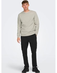 Resim Only & Sons Erkek Onscommon Slim Fit Beli Lastikli Ve Bağlamalı Pamuklu Kargo Pantolon 22029750 Siyah Siyah 