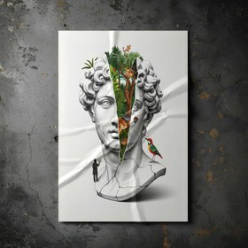 Resim Nature Collage - Surreal Apollo Bust Wall Art Print - Wooden Frame - White / 8,3 x 11,7" (21x30) 