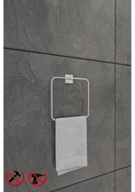 Resim Alper Banyo Scilla Kare Yapışkanlı Krom Kare Havlu Asacağı Havluluk Krom 
