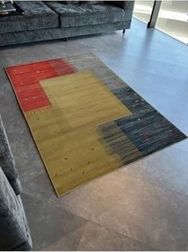 Resim rugs modern Çok Renkli Köşe Soyut Kare Bölme Desenli Kreatif Modern Dekoratif Halı 2326, 80 x 240 