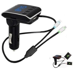 Resim Fm Transmitter 2.1A Hızlı Harici Şarj Kablolu ve Bluetooh Destekl 