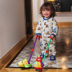 Resim Dönen Kanatlar Çan Hayvan Şekilli Oyuncak Araba, Etkileşimli Açık Hava İtme ve Çekme Oyuncak, Noel Hediyesi, Cadılar Bayramı Hediyesi, Tatil Hediyesi 