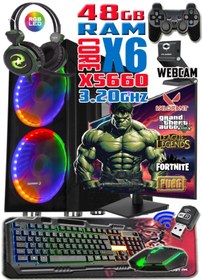 Resim WARBOX Hulk Xeon X5660 3.20ghz 48gb Ram 512gb Ssd Rx 550-4gb E.kartı 24" Monitör Gaming Bilgisayar 