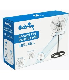 Resim Krm 3in1 Kullanım 18 Inç 45 cm Sanayi Tipi Ayaklı Vantilatör 5-Metal Pervane 3-Kademe Hız 75 