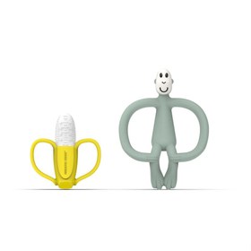 Resim Matchstick Monkey Banana-Silikon Diş Kaşıyıcı Hediye Seti (Mint Yeşili) 