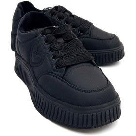 Resim Guja 25k419 Kadın Hakiki Deri İçi Polarli Sneaker Ayakkabı Siyah 
