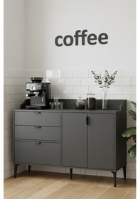 Resim Harmony Maxi 2 Çekmeceli 3 Kapaklı Kahve Köşesi Antrasit 