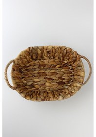 Resim Hasır Rattan Ekmeklik Ekmek Sepeti Oval 24 18cm Kahverengi 