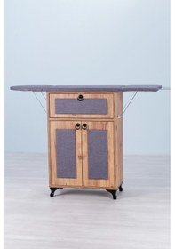 Resim Rose Katlanır Dolaplı Ütü Masası / Ütü Dolabı Çam Gövde, Antras 