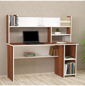 Resim Kalenderdekor1 Kalender Dekor Jimmy 145 Cm Çalışma Masası Jm03 Beyaz - Ceviz 
