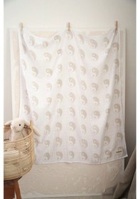 Resim Müslin Denge- Oeko-tex Sertifikalı %100 Pamuk 2 Katlı 110x115 Cm Bebek Müslin Battaniye & Örtü Ekru 