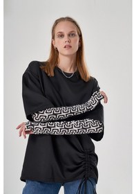 Resim Mizalle Parmaklı Desenli Kırık Beyaz Kolluk Beyaz 