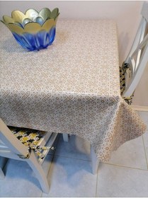 Resim Elyaflı Pvc Muşamba - Desenli Silinebilir Masa Örtüsü Mrl 161 A Kahve 