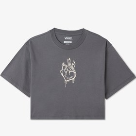 Resim Vans Fire in Your Heart Ss Çocuk Gri T-Shirt 