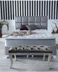 Resim Açık Gri Chester Model Babyface Kumaş Bench&koltuk&tabure&pofuduk Yatak Odası Takımı Ucu&önü Puff 