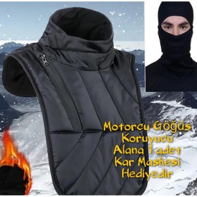 Resim DUDAKTAN KALBE Rüzgar Geçirmez Boyun Koruyucu Motorsiklet Motorcu Yelek Termal Pamuklu 