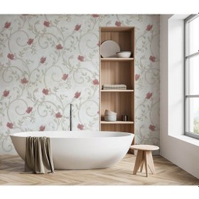 Resim Krem Pembe Çiçek 16 M2 Duvar Kağıdı 92175 Çok Renkli 