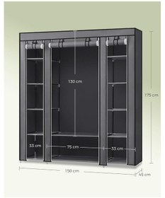 Resim Bez Dolap Geniş Hacimli 14 Raflı Dolap Chery Gardırop Gri Gri 