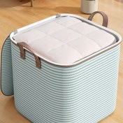 Resim Giysiler ve Battaniyeler için Ekstra Büyük Katlanabilir Depolama Çantası - Tutacakları, Fermuar Kapanışı, Elde Yıkan Polyester, Yatak Örtüleri, Oyuncaklar için İdeal - Gri Dikdörtgen Şekil 