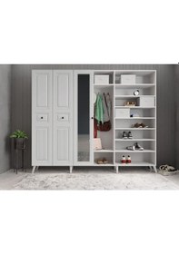 Resim Meridyen Membran 6 Kapaklı Portmanto Montaj Dahil Beyaz 210 Cm 