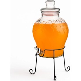 Resim 10 Litre Musluklu Cam Su Sebili Şerbetlik ve Damacana Metal Ayaklı 
