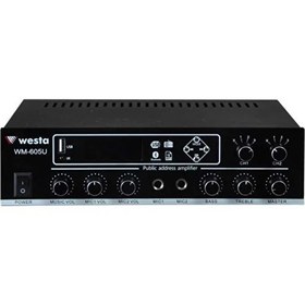 Resim Westa WM-605U 100 Watt Trafolu 2 Kanallı Kontrollü Mikser Amfi 