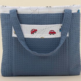 Resim Bebek Bakım Çantası - İndigo Petek - Renkli Arabalar 