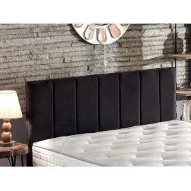 Resim Piano Lite Çift Kişilik Yatak Başlığı - 200 cm Siyah Kumaş Başlık 
