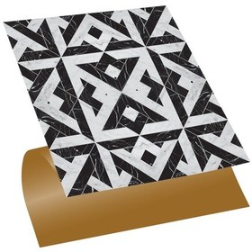 Resim Tink Kendinden Yapışkanlı Siyah-beyaz Desenli Pvc Karo 30x30 Cm 