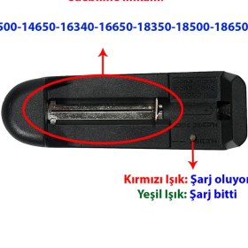 Resim Umut Bilişim 18650 18500 16340 14500 CR123 26650 Pil Için Tekli Pil Şarj Aleti 18650 Pil Pil Şarj Cihazı 220 Volt 
