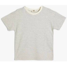 Resim Koton Erkek Çocuk T-shirt Ekru Çizgili 24yy59002936 Y5973 4skb10269tk Ekru 