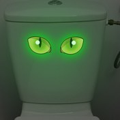 Resim Karartıkta Parlayan Yeşil Tuvalet Kapağı Stickerı - Banyo, Oturma Odası, Yatak Odası ve Ofis Duvar Dekoru için Çıkarılabilir Su Geçirmez Kendinden Yapışkanlı Etiket, Pürüzsüz Yüzeyler için Göz Alıcı Parlayan Tasarım 