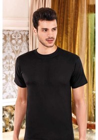 Resim Berrak 1005 Erkek Yarım Kol Kapalı Yaka Fanila Siyah 3'Lü 