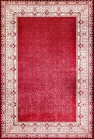 Resim Bordo Çerçeveli Modern Geometrik Etnik Eskitme Desenli Boho Makinada Yıkanabilir Hafif Hav Toz Vermez Leke Tutmaz Kaymaz Taban Dijital Makine Baskı Halı Oturma Odası Salon Yolluk Koridor Mutfak Halısı 