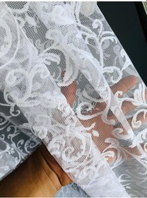 Resim Tül Perde Şal Desen Jakar Desenli Kumaş 2 Renk Seçeneği Çok Renkli 