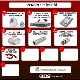 Resim Ids - 7 Kameralı 1080P Fullhd 5Mp Sony Lensli Kamera Seti - 2028 