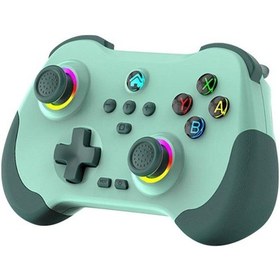 Resim Z01 Pc/ps4/ps3/ıos/switch/android Telefon Tv Tablet Titreşimli Rgb Bluetooth Joystick Gamepad Yeşil 