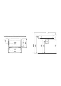 Resim Bocchi Vessel Tezgah Üstü Lavabo 56X38 CM Antrasit 1172-020-0125 