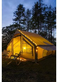 Resim Realx 8 Kişilik 4 Mevsim Su Geçirmez Şişme Kamp Çadırı 300 x 210 x 190 CM Bej 