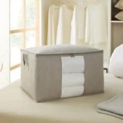 Resim Büyük Boy Pvc Pencereli Gri Renk Kapitone Hurç 60 X 43 X 35 Cm Ocean Home Textile