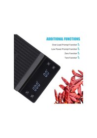 Resim Geeroyoo Yüksek Hassasiyetli 3000g Kapasiteli Su Geçirmez Mutfak Terazisi - Led Ekranlı 