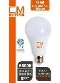 Resim Cmsolar 9w E27 Duy 6500k Beyaz Işık Led Ev Ampulü 