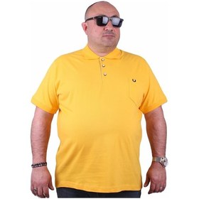 Resim Mocgrande Büyük Beden Likralı Klasik Cepli Polo Tişört 11501 Sarı Sarı Çok Renkli 